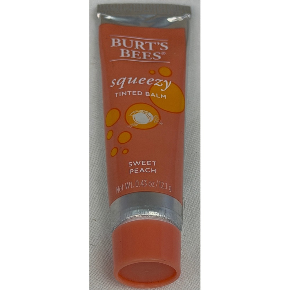 Burt's Bees Squeezy Tinted Balm Sweet Peach Lip Moisturizer‎ 0.43oz New